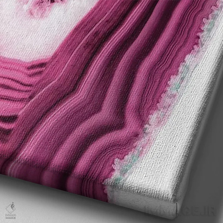 تابلو مدرن آکات صورتی اثر فیلیپ هوگونار - نمای نزدیک بافت بوم