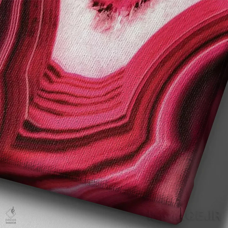 تابلو مدرن آکات قرمز اثر فیلیپ هوگونار - نمای نزدیک بافت بوم