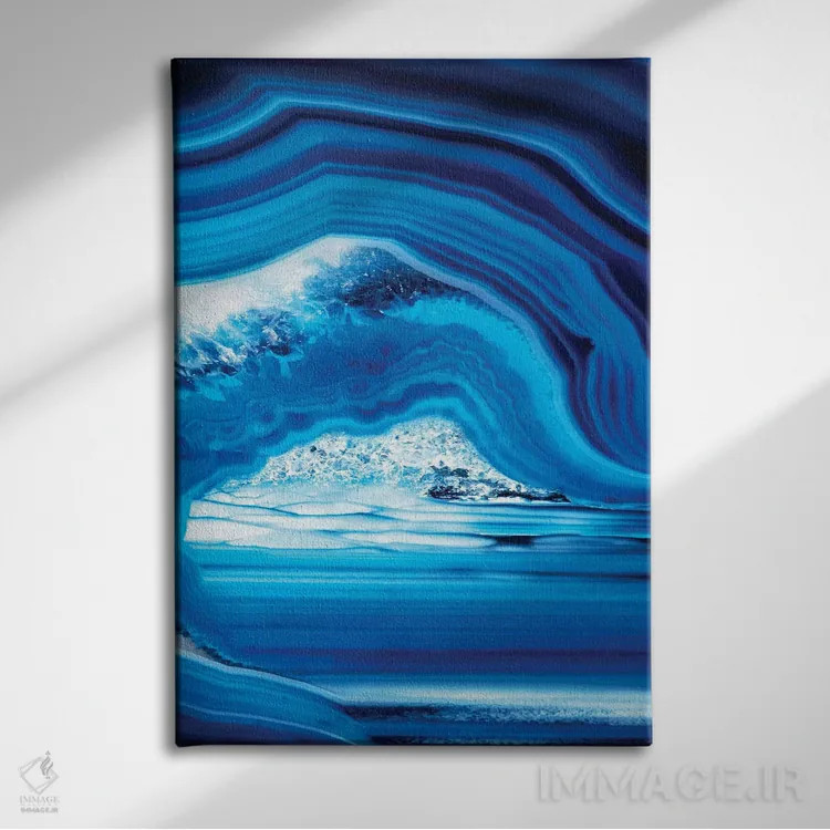 تابلو مدرن نمای نزدیک از آکات آبی اثر فیلیپ هوگونار - نمای روبهرو روی دیوار