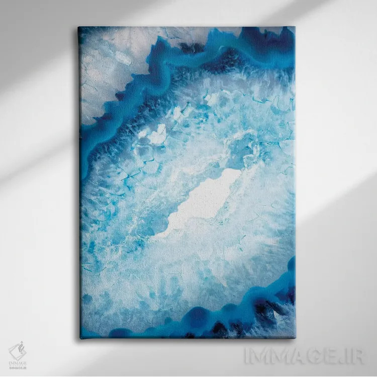 تابلو مدرن قلب آکات آبی اثر فیلیپ هوگونار - نمای روبهرو روی دیوار