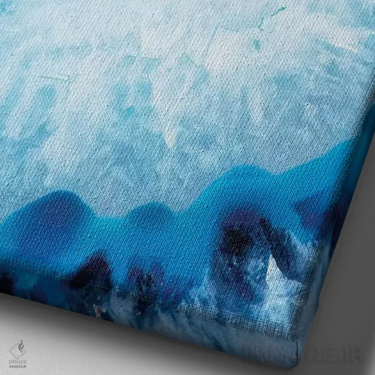 تابلو مدرن قلب آکات آبی اثر فیلیپ هوگونار - نمای نزدیک بافت بوم