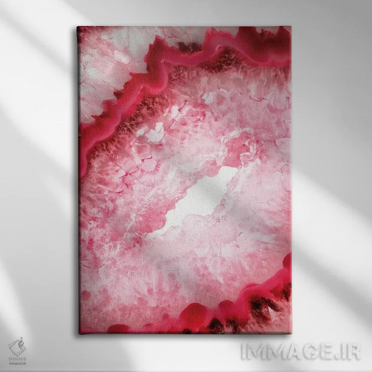 تابلو مدرن قلب آکات قرمز اثر فیلیپ هوگونار - نمای روبهرو روی دیوار