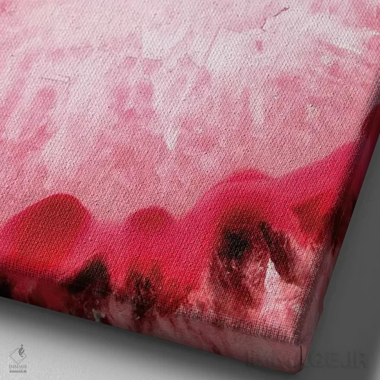 تابلو مدرن قلب آکات قرمز اثر فیلیپ هوگونار - نمای نزدیک بافت بوم