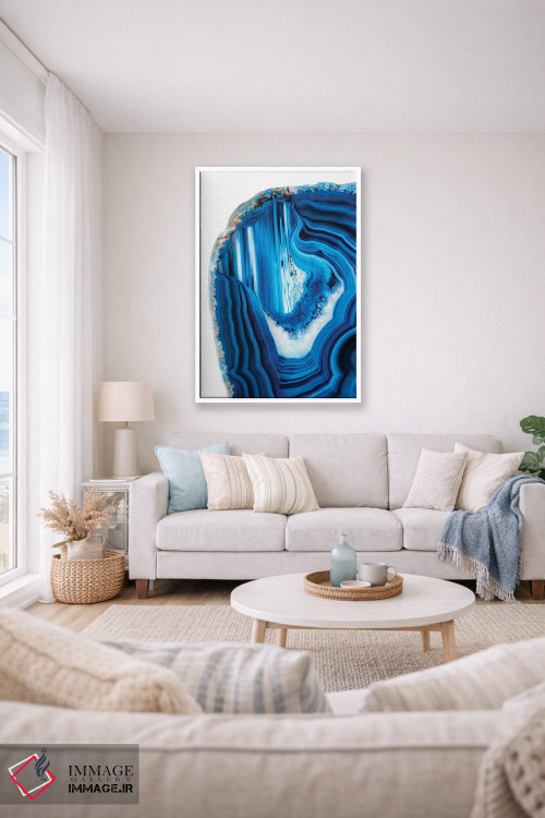تابلو مدرن آکات آبی اثر فیلیپ هوگونار - D1W