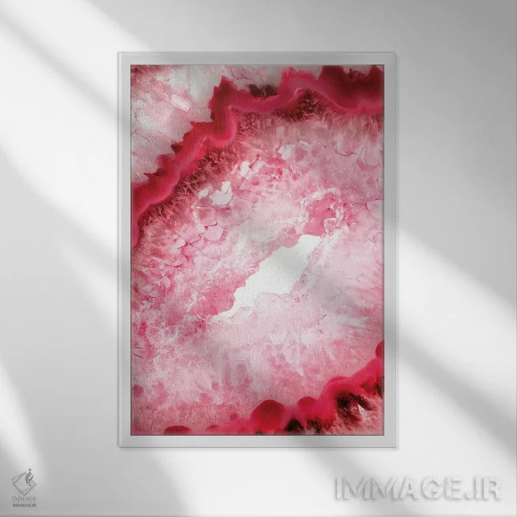 تابلو مدرن قلب آکات قرمز اثر فیلیپ هوگونار - نمای قابدار سفید