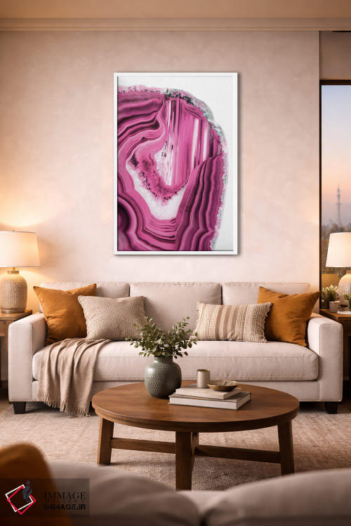 تابلو مدرن آکات صورتی اثر فیلیپ هوگونار - D1W