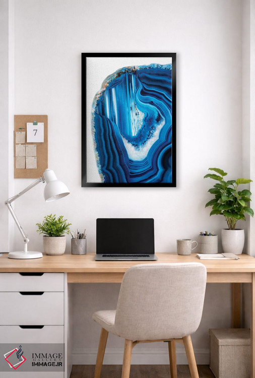 تابلو مدرن آکات آبی اثر فیلیپ هوگونار - D4B