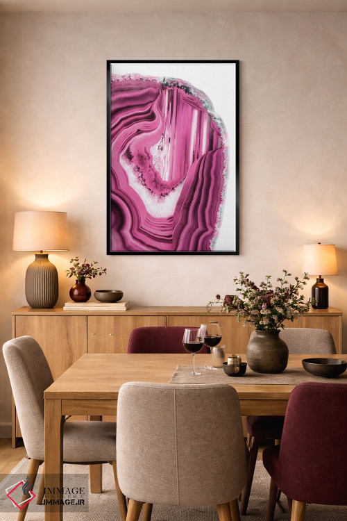 تابلو مدرن آکات صورتی اثر فیلیپ هوگونار - D4B