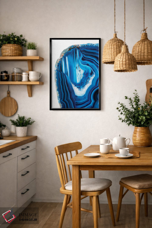 تابلو مدرن آکات آبی اثر فیلیپ هوگونار - D6B