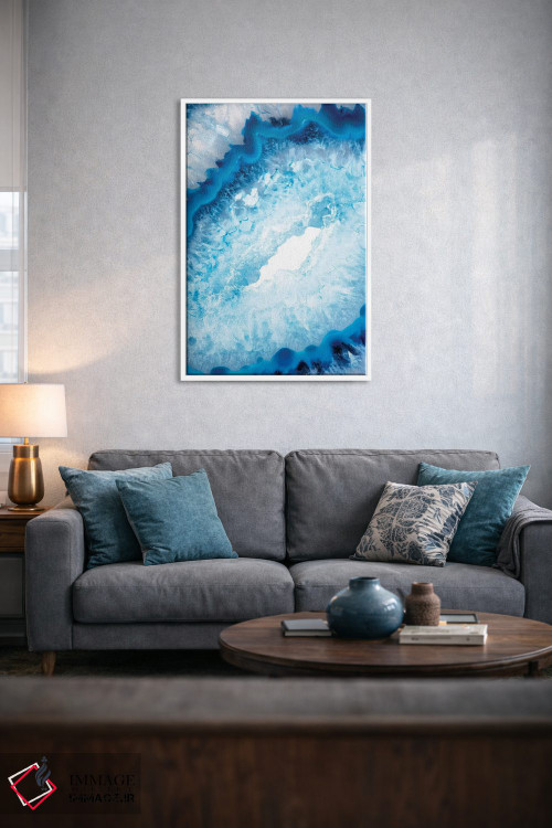 تابلو مدرن قلب آکات آبی اثر فیلیپ هوگونار - D3W