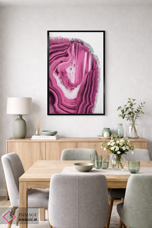 تابلو مدرن آکات صورتی اثر فیلیپ هوگونار - D6B