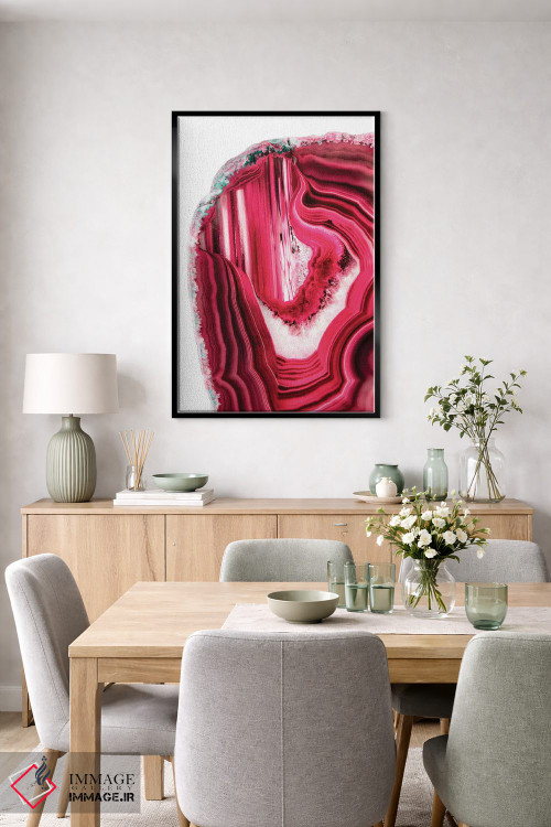 تابلو مدرن آکات قرمز اثر فیلیپ هوگونار - D5B