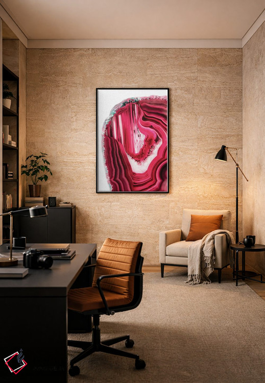 تابلو مدرن آکات قرمز اثر فیلیپ هوگونار - D4B