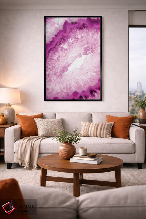 تابلو مدرن قلب آکات صورتی اثر فیلیپ هوگونار - D2B