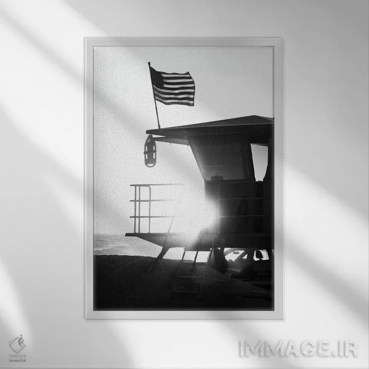 تابلو دکوراتیو سری سیاه کالیفرنیا اثر فیلیپ هوگونار - نمای قابدار سفید