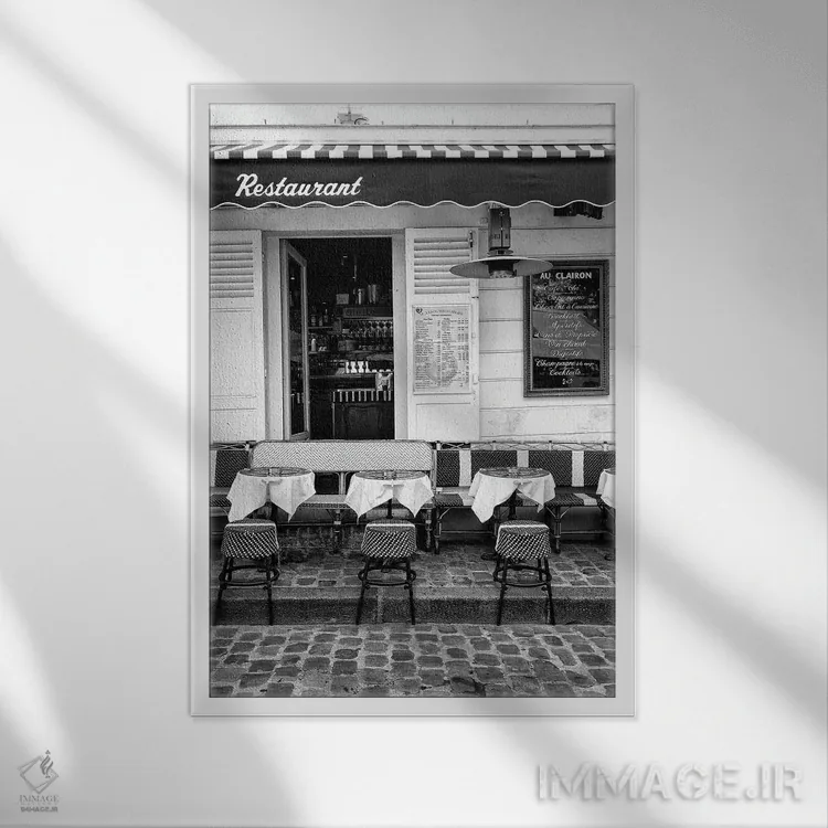 تابلو دکوراتیو سری سیاه مون مارتر اثر فیلیپ هوگونار - نمای قابدار سفید