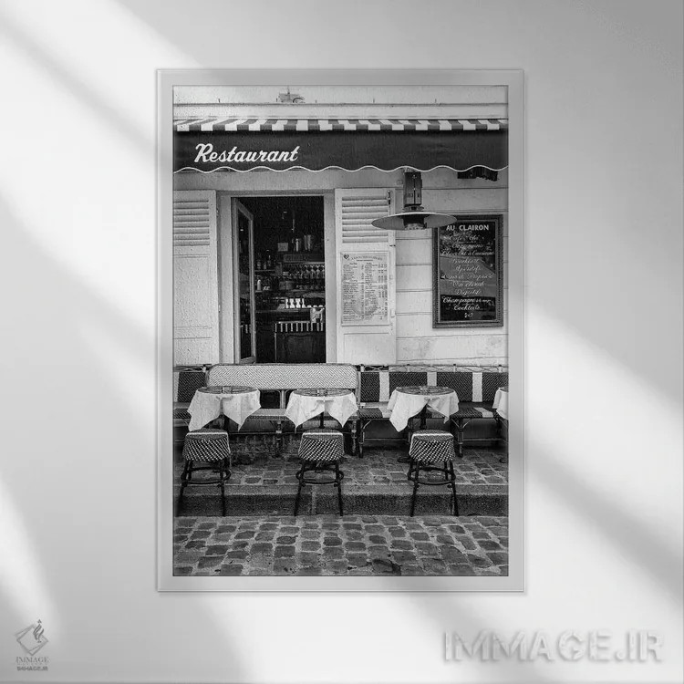 تابلو دکوراتیو سری سیاه مون مارتر اثر فیلیپ هوگونار - نمای قابدار سفید