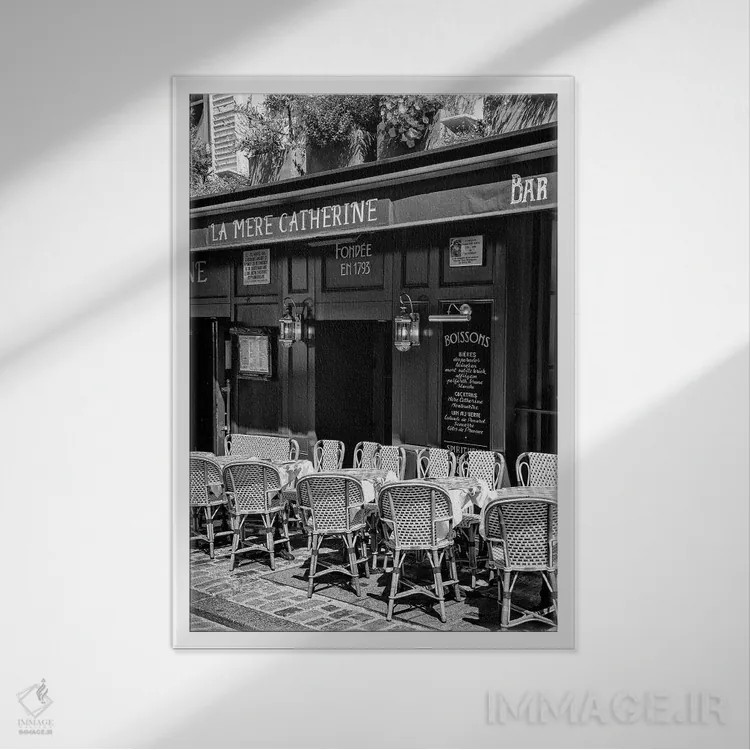 تابلو دکوراتیو سری سیاه مون مارتر اثر فیلیپ هوگونار - نمای قابدار سفید