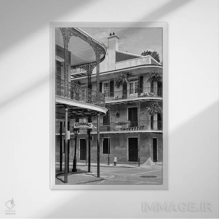 تابلو دکوراتیو سری سیاه نیواورلئان اثر فیلیپ هوگونار - نمای قابدار سفید