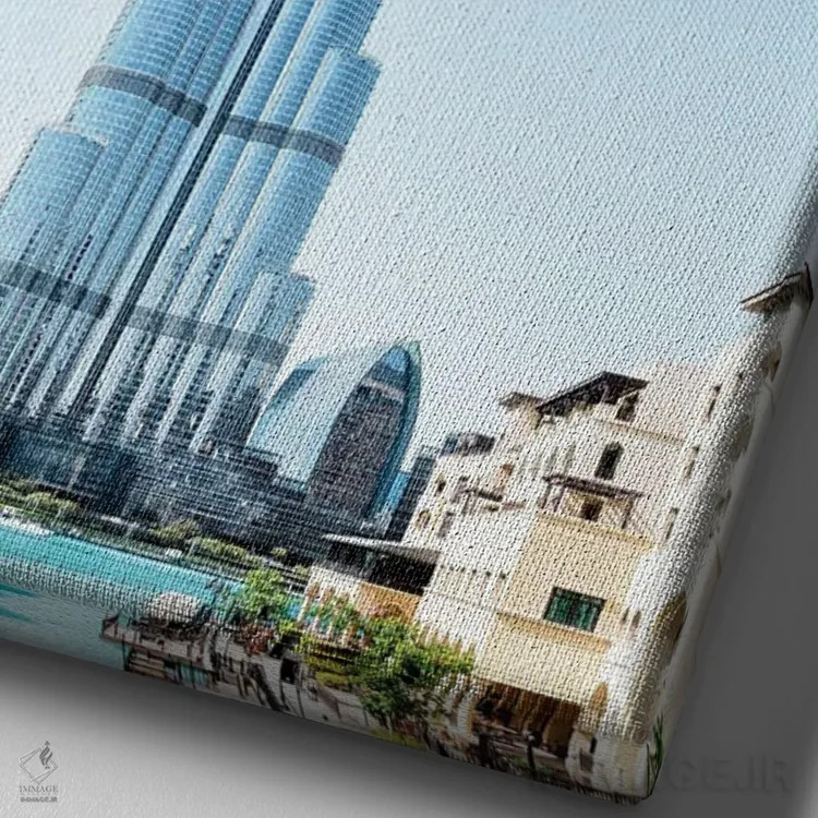 تابلو دکوراتیو دبی، امارات متحده عربی اثر فیلیپ هوگونار - نمای نزدیک بافت بوم