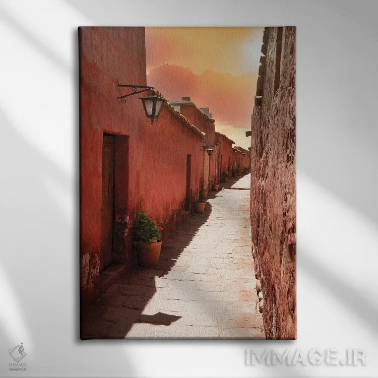 تابلو دکوراتیو خیابان سانتا کاتالینا در هنگام غروب اثر فیلیپ هوگونار - نمای روبهرو روی دیوار