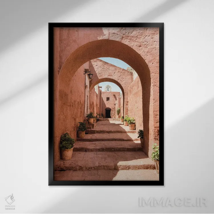 تابلو دکوراتیو تراکوتای معماری اثر فیلیپ هوگونار - نمای قابدار مشکی