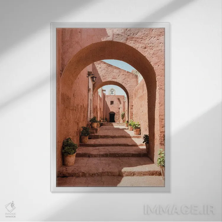تابلو دکوراتیو تراکوتای معماری اثر فیلیپ هوگونار - نمای قابدار سفید