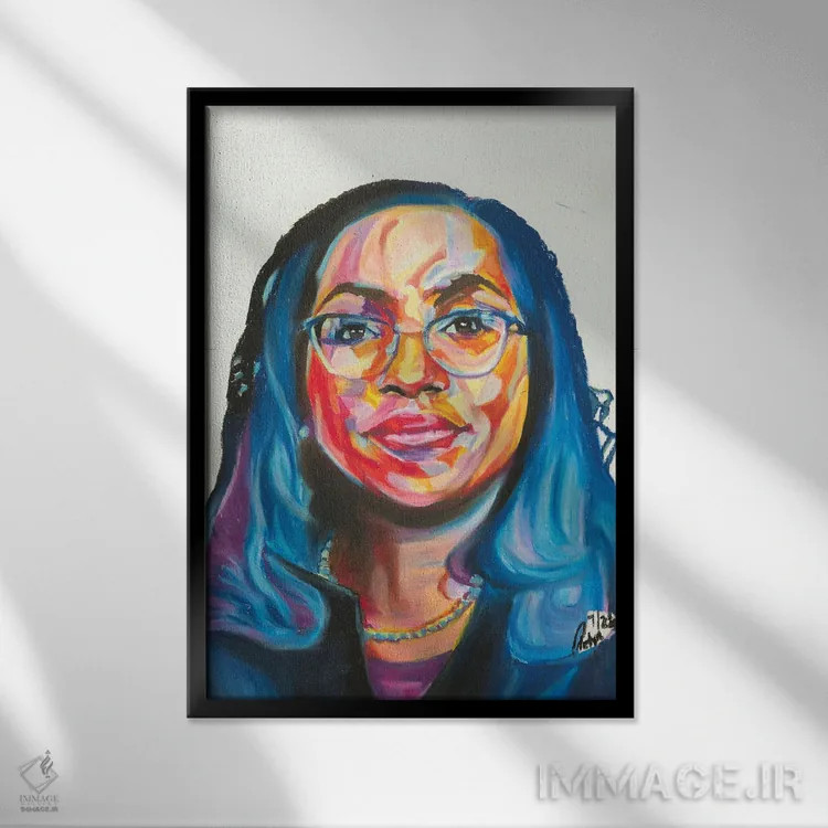 تابلو دکوراتیو کتانجی براون جکسون اثر پترا هوته - نمای قابدار مشکی