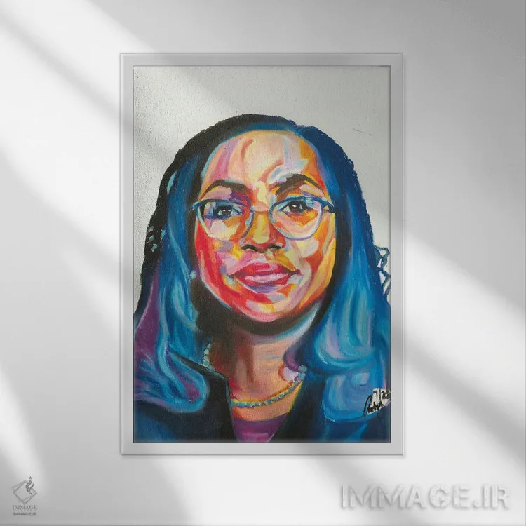 تابلو دکوراتیو کتانجی براون جکسون اثر پترا هوته - نمای قابدار سفید