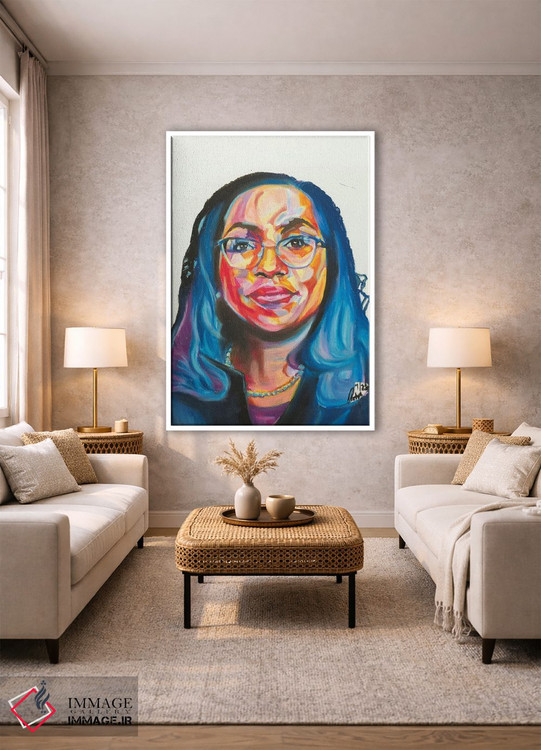 تابلو دکوراتیو کتانجی براون جکسون اثر پترا هوته - D1W