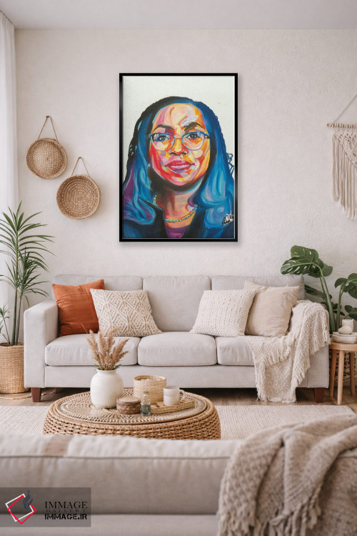 تابلو دکوراتیو کتانجی براون جکسون اثر پترا هوته - D3B