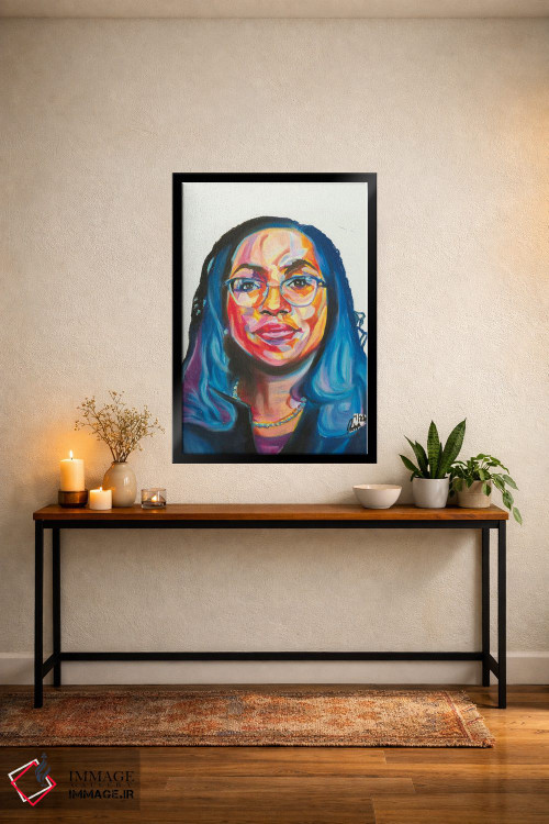 تابلو دکوراتیو کتانجی براون جکسون اثر پترا هوته - D5B