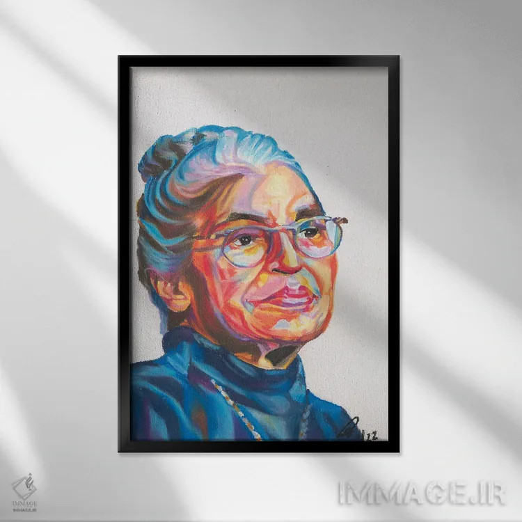 تابلو دکوراتیو روزا پارکز اثر پترا هوته - نمای قابدار مشکی