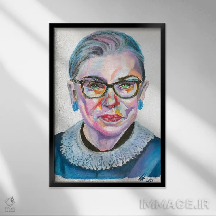 تابلو دکوراتیو روث بادر گینزبرگ اثر پترا هوته - نمای قابدار مشکی