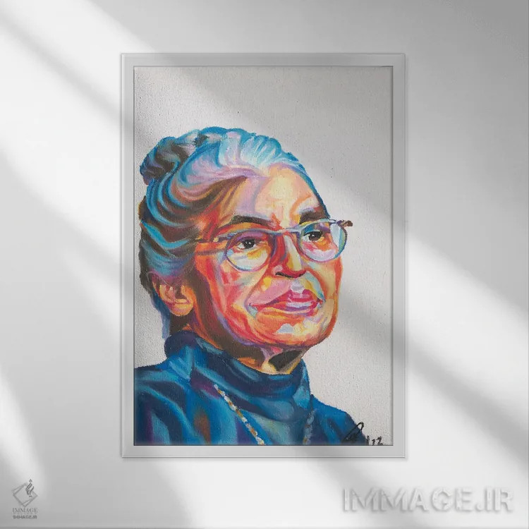 تابلو دکوراتیو روزا پارکز اثر پترا هوته - نمای قابدار سفید