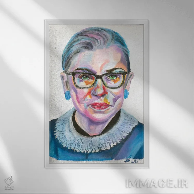 تابلو دکوراتیو روث بادر گینزبرگ اثر پترا هوته - نمای قابدار سفید