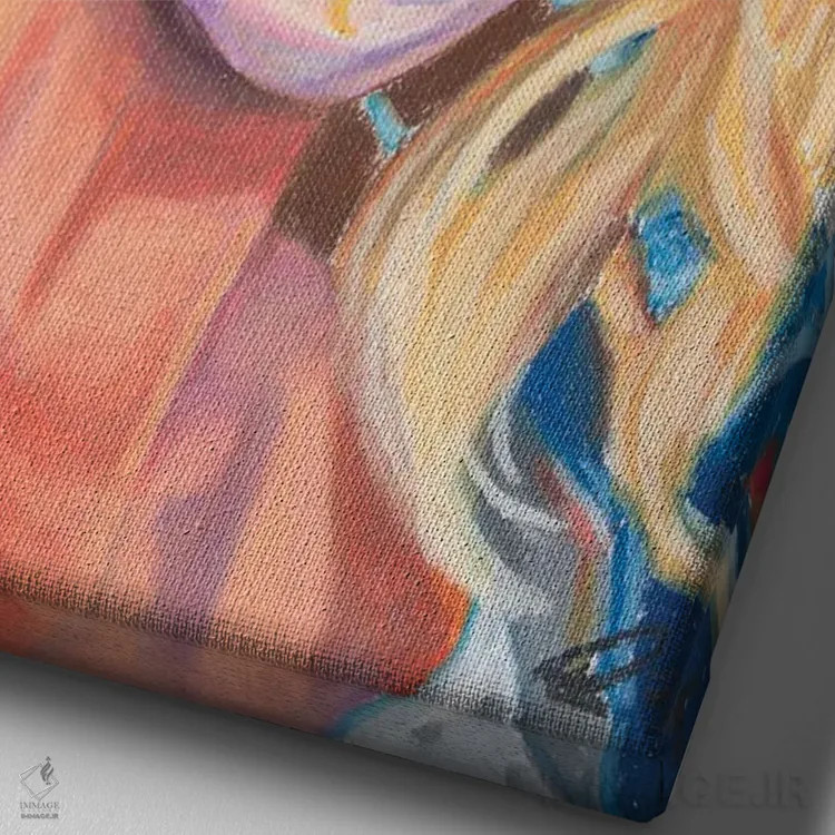 تابلو دکوراتیو دالی پارتن اثر پترا هوته - نمای نزدیک بافت بوم