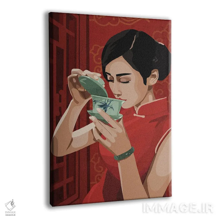 تابلو دکوراتیو نوشیدن چای اثر فونگ بان - نمای پرسپکتیو محصول