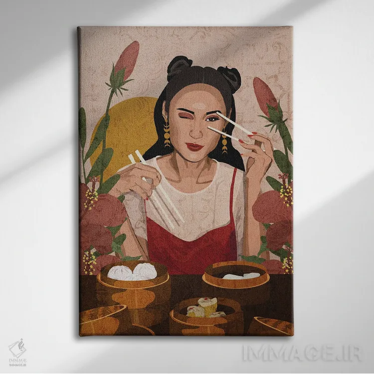 تابلو دکوراتیو ناهار یکشنبه اثر فونگ بان - نمای روبهرو روی دیوار