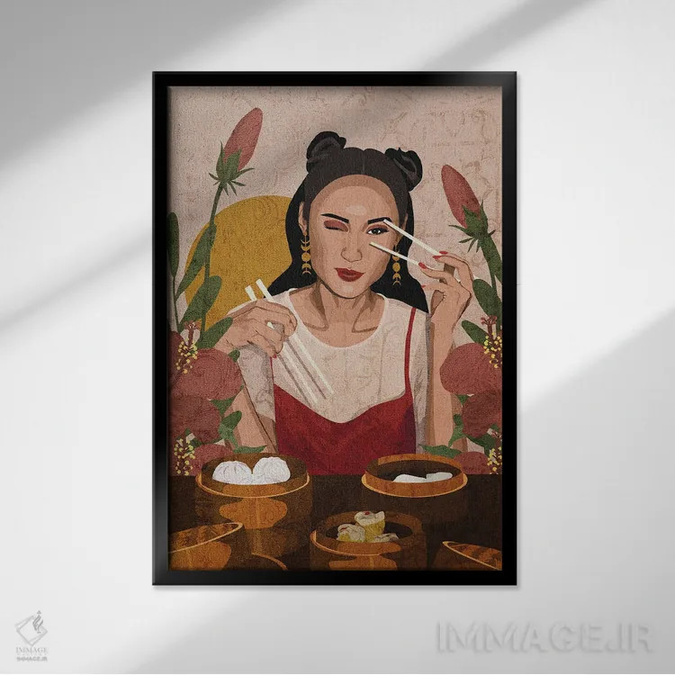 تابلو دکوراتیو ناهار یکشنبه اثر فونگ بان - نمای قابدار مشکی