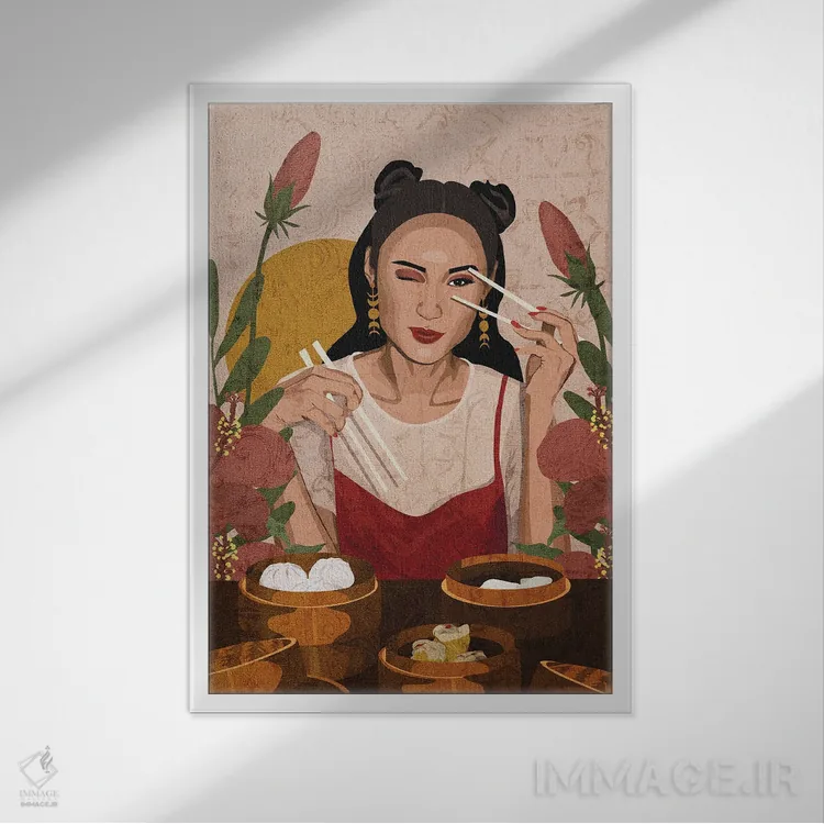 تابلو دکوراتیو ناهار یکشنبه اثر فونگ بان - نمای قابدار سفید