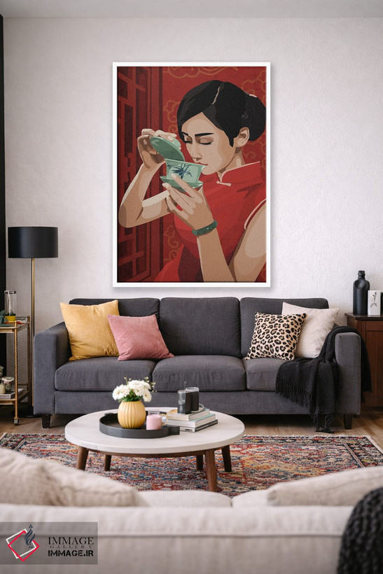 تابلو دکوراتیو نوشیدن چای اثر فونگ بان - D1W