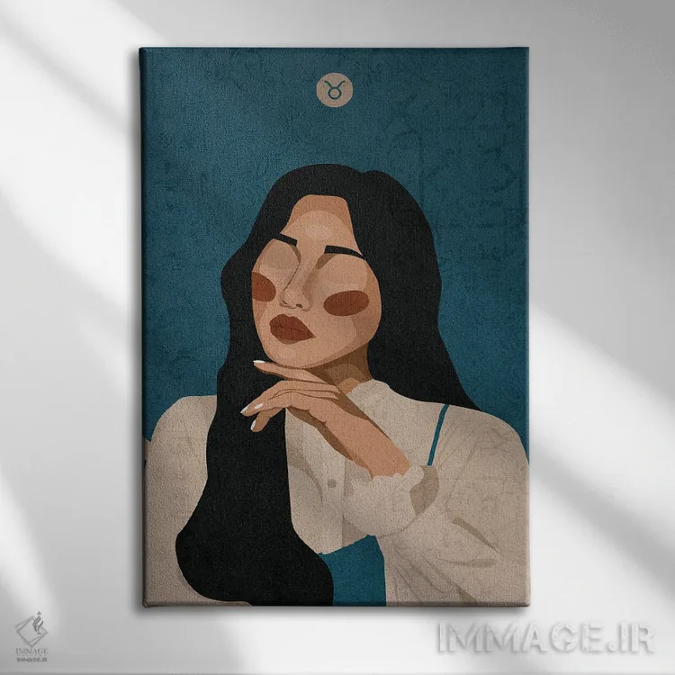 تابلو دکوراتیو نشان برج ثور اثر فونگ بان - نمای روبهرو روی دیوار