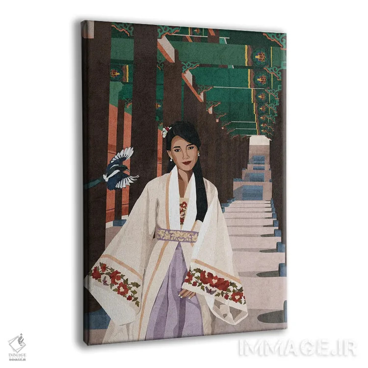 تابلو دکوراتیو زیبایی کره ای | هانباک اثر فونگ بان - نمای پرسپکتیو محصول