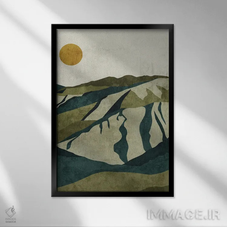 تابلو انتزاعی مادر طبیعت | سبز اثر فونگ بان - نمای قابدار مشکی