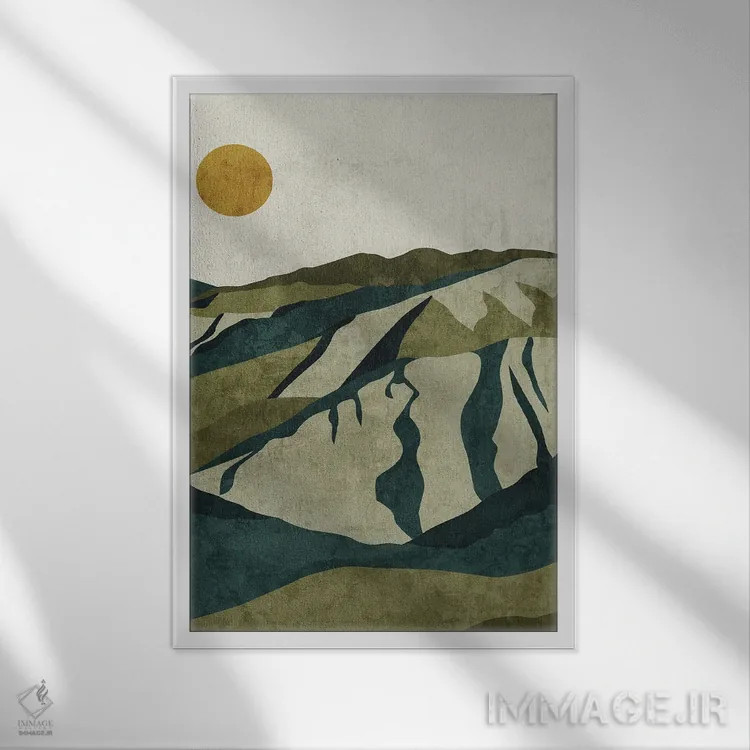 تابلو انتزاعی مادر طبیعت | سبز اثر فونگ بان - نمای قابدار سفید