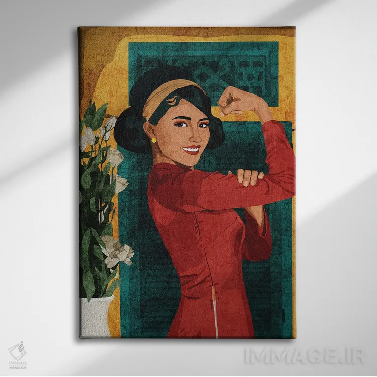 تابلو دکوراتیو ما می توانیم انجام دهیم اثر فونگ بان - نمای روبهرو روی دیوار