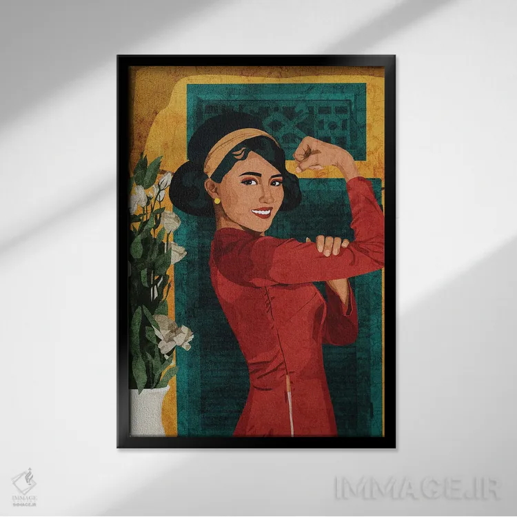 تابلو دکوراتیو ما می توانیم انجام دهیم اثر فونگ بان - نمای قابدار مشکی