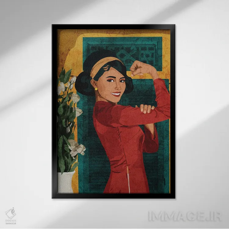 تابلو دکوراتیو ما می توانیم انجام دهیم اثر فونگ بان - نمای قابدار مشکی