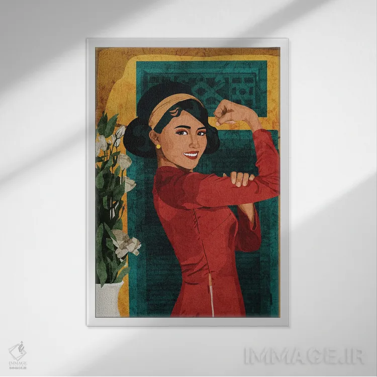 تابلو دکوراتیو ما می توانیم انجام دهیم اثر فونگ بان - نمای قابدار سفید